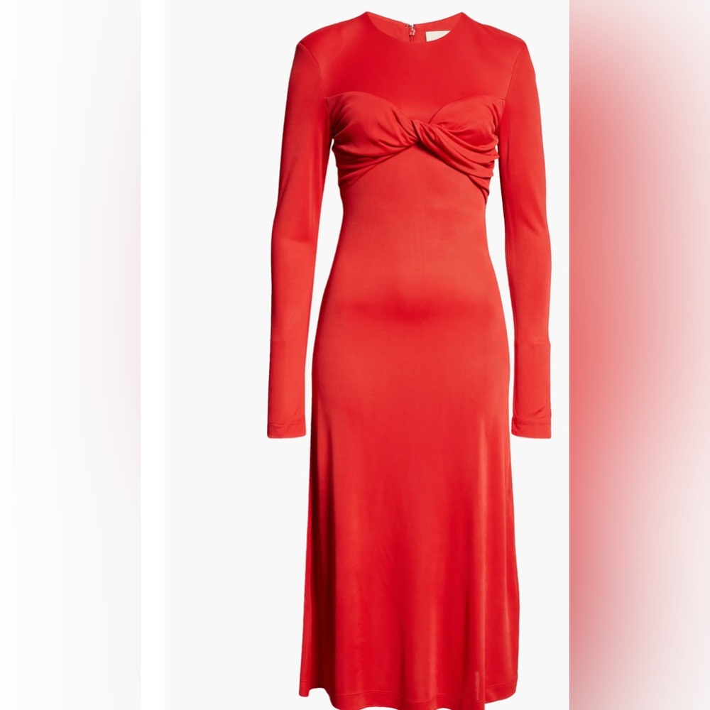 FARM Rio Long Sleeve Midi Dress. Color: Red. Size:M NWT - Picture 4 of 8